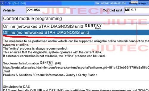 Offline SCN Coding Opening Service Mercedes Star Diagnosis Tool