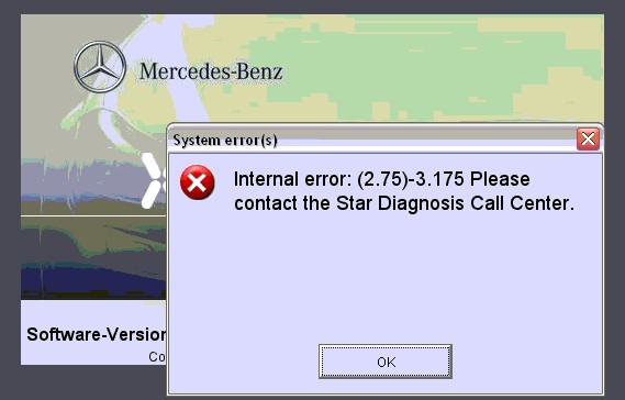 Xentry Fault (2.75)-3.175 error fix Mercedes Star Diagnosis Tool