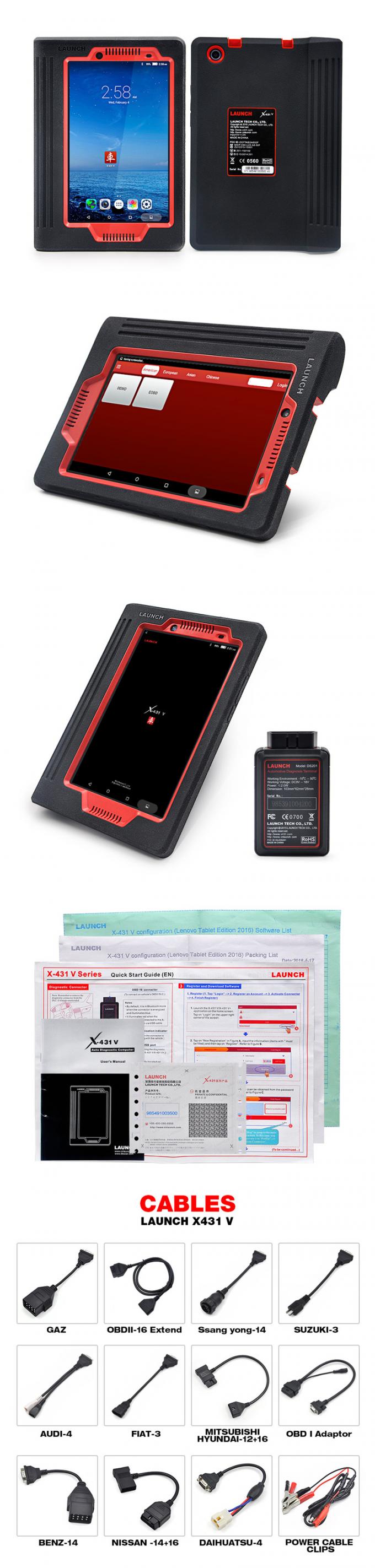 X431 V 8inch LAUNCH Official X431 V 8inch Wifi/Bluetooth Diagnosis-tool Full System X-431 V Scanner Support Multi-Langua