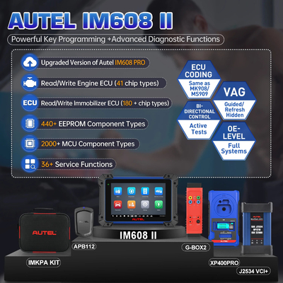 Key Programing Tool Autel IM608 II IM608II Key Programmer Full Systems Diagnostic Scanner Bidirectional Same as IM608PRO