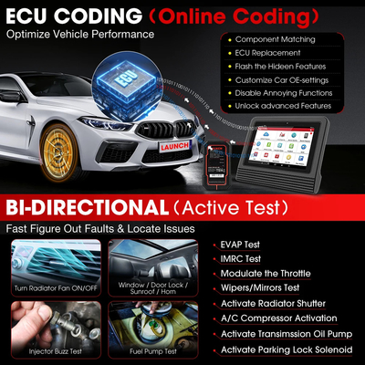 LAUNCH X431 PRO V5.0 Car Diagnostic Tools Auto OBD2 Scanner Full System ECU Coding Active Test Guide Function pk X-431 V