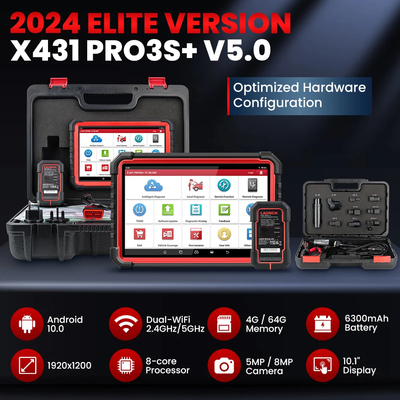 2024 New- LAUNCH X431 PRO3S+ V5.0 10.1'INCH Car Diagnostic Tools CAN FD OBD OBD2 Full System Scanner Topology Map