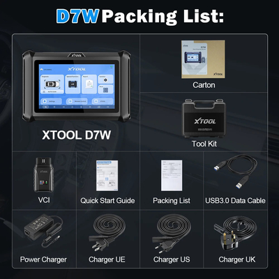 XTOOL D7W BT D7BT Bluetooth Automotive Scanner All System Car Diagnostic Tool ECU Coding Bidirectional Key Programmer CA