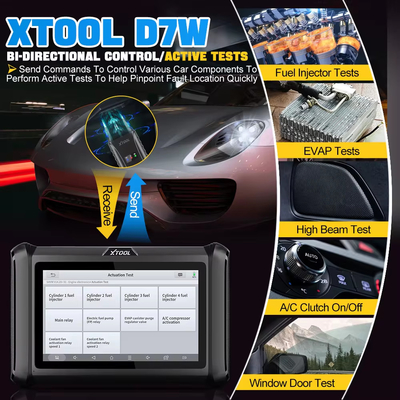 XTOOL D7W BT D7BT Bluetooth Automotive Scanner All System Car Diagnostic Tool ECU Coding Bidirectional Key Programmer CA