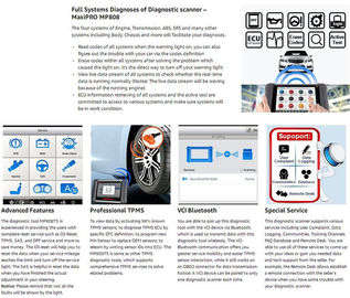Autel MaxiPRO MP808TS Activation Programming and all System OBD Diagnostic Tool Combined of DS808/MS906 and TPMS gift MX