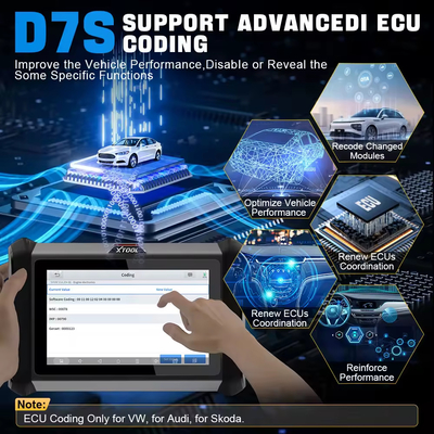 XTOOL D7S Auto Diagnostic Tool, CANFD&DOIP&FCA,ECU Coding,Bi-directional Control Automotive scanner,IMMO,36 Resets,Free Shipping