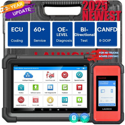 [EU/UK Ver]LAUNCH X431 PRO3S+ SmartLink HD for Diesel & Gasoline  Bi-Directional Scan Tool Support ECU Coding CANFD DOIP J2534 Programming 12V/24V Auto auth for FCA/SGW