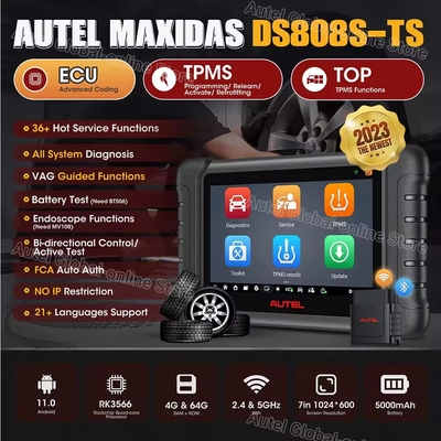 AUTEL MaxiDAS DS808S-TS Diagnostic Tool with Advanced ECU Coding & TPMS Services Upgraded of MP808S/ DS808TS