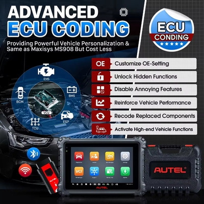 Autel MaxiCOM MK906S PRO Scanner Upgraded of MS906 Pro/MK906BT/MK906 Pro Diagnostic Tool with Advanced ECU Coding Bi-Directional Control 36+ Services