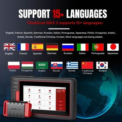 THINKCAR ThinkScan Max 2 CAN-FD & FCA AutoAuth Diagnostic Scan Tool Full-System Diagnosis & 28+ Reset Services Lifetime Free Updates