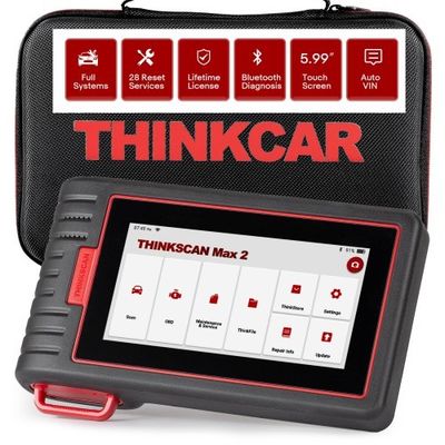 THINKCAR ThinkScan Max 2 CAN-FD & FCA AutoAuth Diagnostic Scan Tool Full-System Diagnosis & 28+ Reset Services Lifetime Free Updates