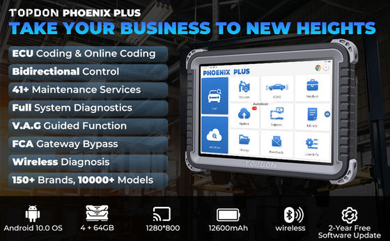 THINKCAR Thinkdiag Full-System OBD2 TOPDON Phoenix Plus Integrated Bi-Directional Diagnostic Tool Topology Mapping ECU Coding (incl. Diagnostic Tool Multi-Brand Coverage 1-Year Free Software Updates