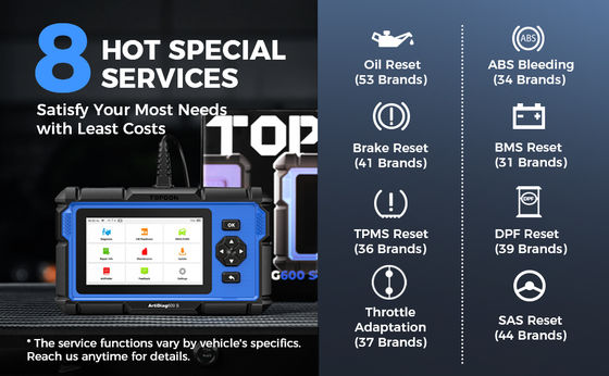 TOPDON Artidiag 600S (AD600S) Mid-Level Diagnostic Scanner 4-System Coverage, Bi-Directional Control 8 Reset Services Free Lifetime Updates