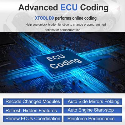 XTOOL D9 Automotive Scan Tool Topology Map Bi-Directional Control ECU Coding Full Diagnostics & 42+ Reset Services Support DoIP & CAN FD