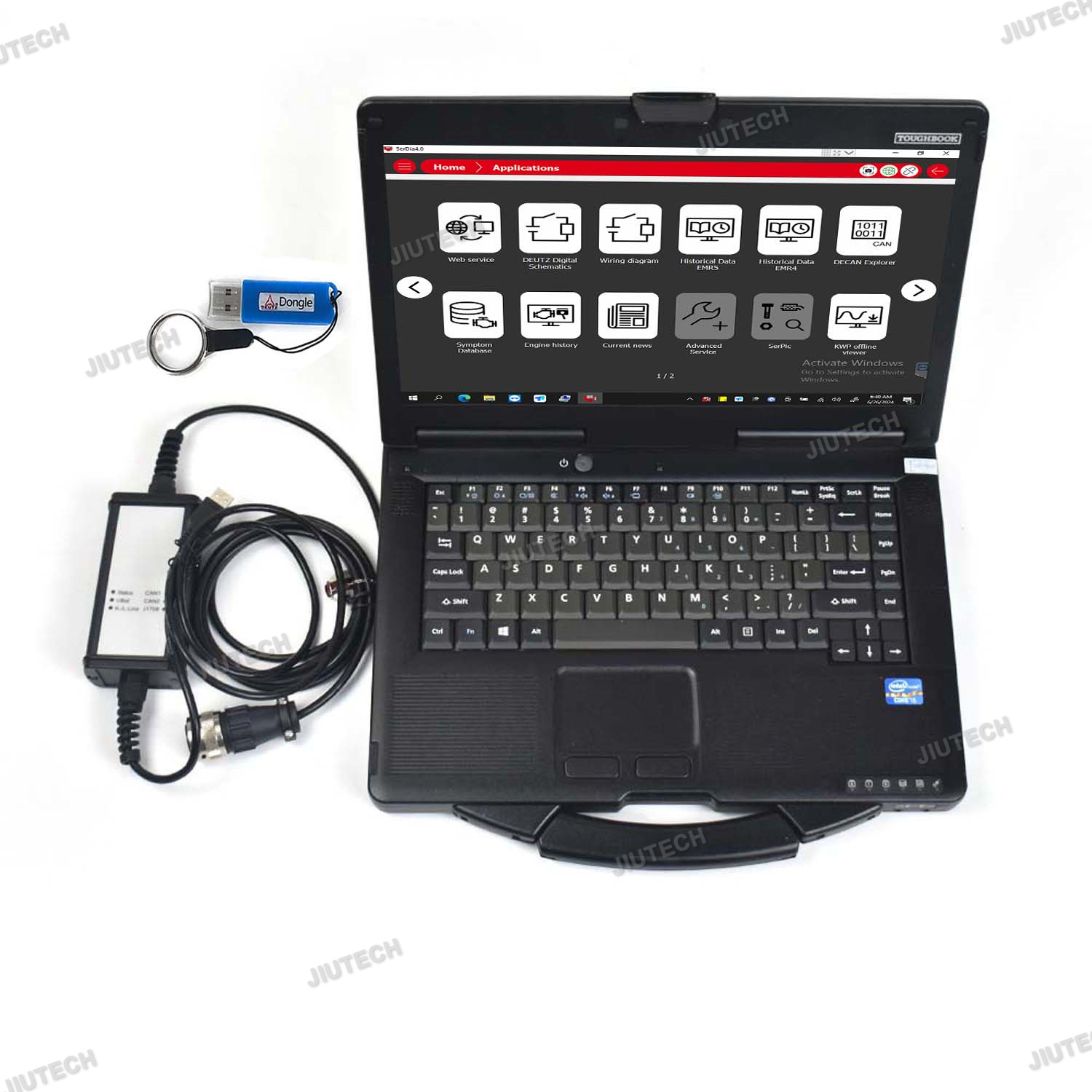Emr Scanner CF53 Laptop for DEUTZ Key Dongle Diagnostic Kit EMR Communicator Deutz ...
