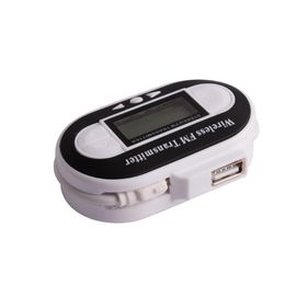 20hz - 20khz White lcd Display Wireless Fm Transmitter + Car Charger For Mp3 Ipod Player