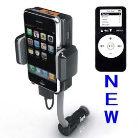 Dc 12v, Vehicle Power Black Fm Transmitter + Car Charger For Iphone 3gs 3g Ipod Touch