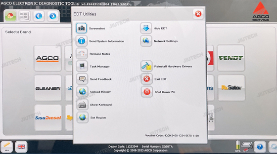 Heavy Duty Agricultural Diagnosis Scanner Electronic Diagnostic Tool For Agco Canusb Edt Interface