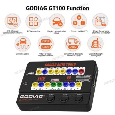 Godiag GT100+ GT100 Pro OBDII Breakout Box ECU Bench Connector Adds Electronic Current Display and CANBUS Protocol