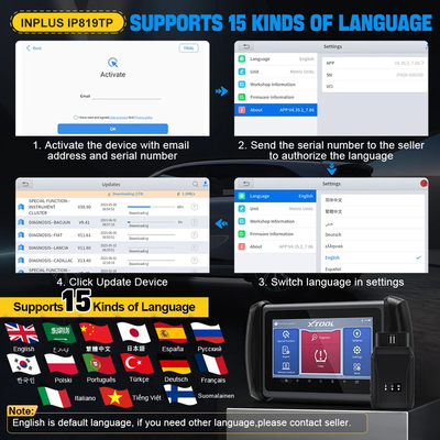 XTOOL InPlus IP819TP TPMS Programming Scanner Bluetooth Car Diagnostic Tools ECU Coding Key Programmer 31+ Services With