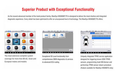 Autel MaxiSys MS906BT Auto Diagnostic Scanner Wireless/Advanced/Comprehensive Scan Tool MS906 BT with WIFI for OBDII ECU