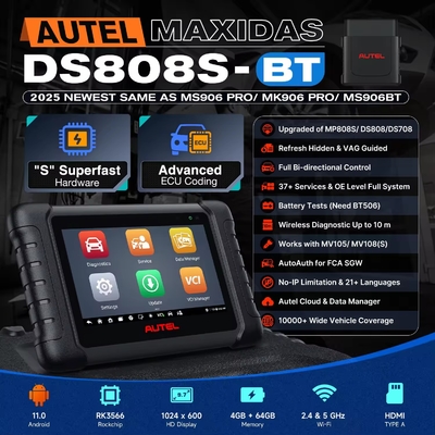 AUTEL MaxiDAS DS808S-BT Auto Diagnostic Tool Advanced ECU Coding as MS906 Pro Upgraded of DS808S MP808S MP808BT MS906BT