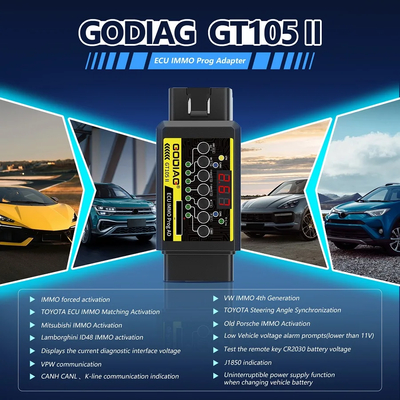GODIAG GT105 II ECU IMMO Prog AD Break Out Box with 11V Alarm